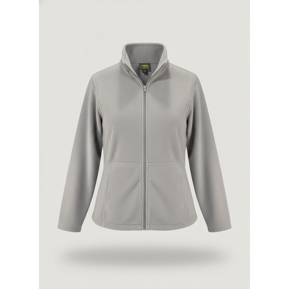 Bass Pro Shops Mens Full Zip Fleece Jacket Gray 2XL Outdoor Fishing Hiking